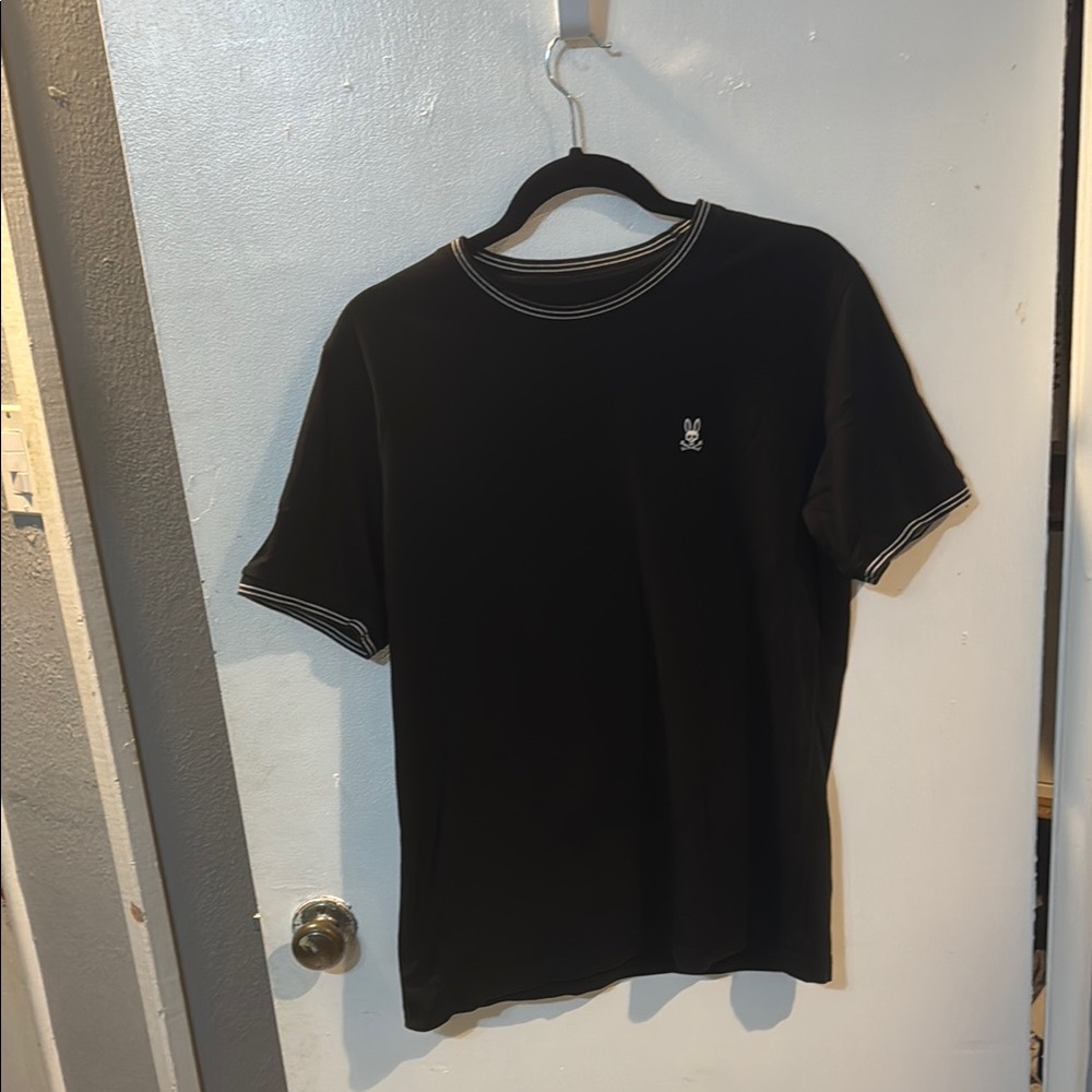 Black T-Shirt with White Trim